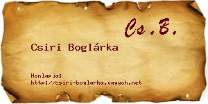 Csiri Boglárka névjegykártya